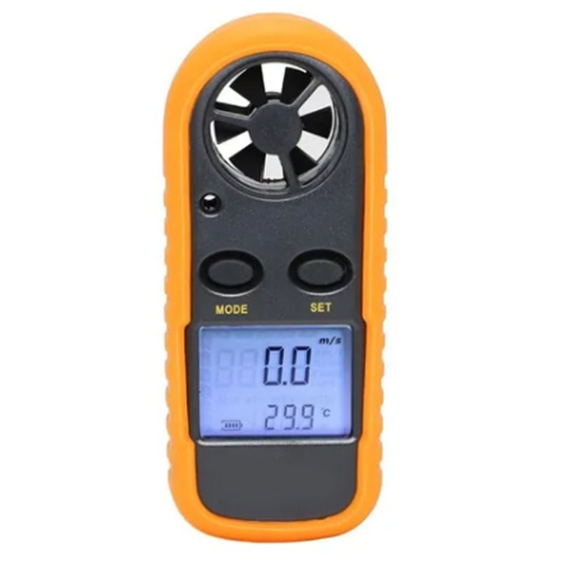 مقياس سرعة الريح الرقمي المحمول مع شاشة LCD لاختبار سرعة الريح ودرجة الحرارة وباتارينة زرية - Image 4