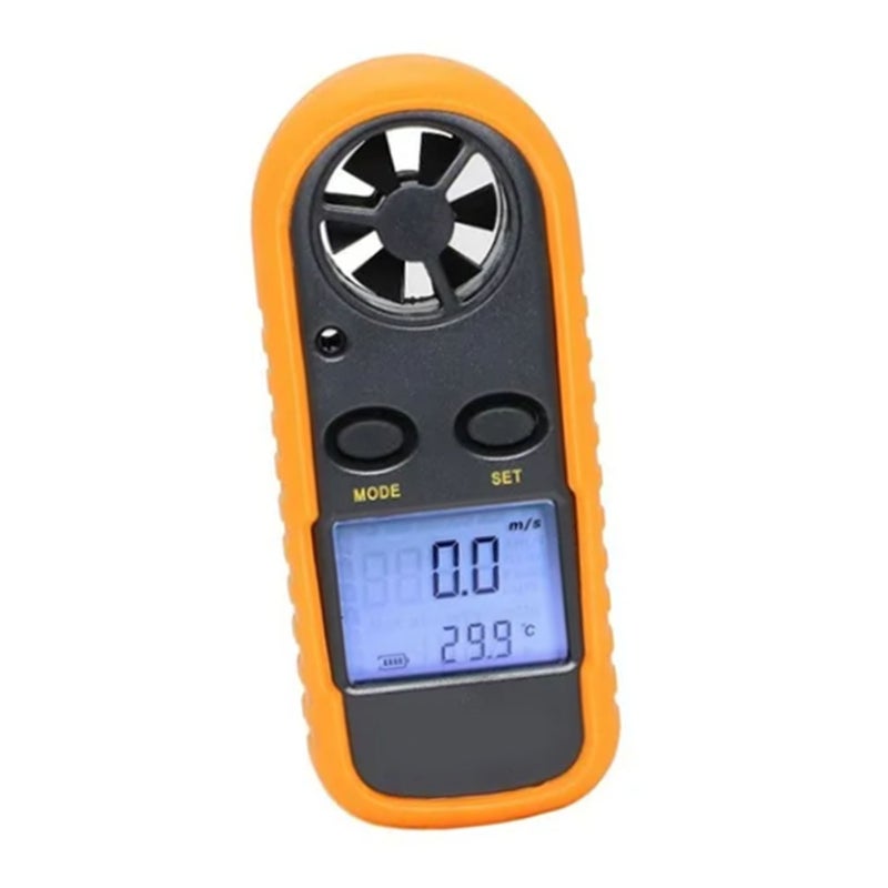 مقياس سرعة الريح الرقمي المحمول مع شاشة LCD لاختبار سرعة الريح ودرجة الحرارة وباتارينة زرية - Image 2