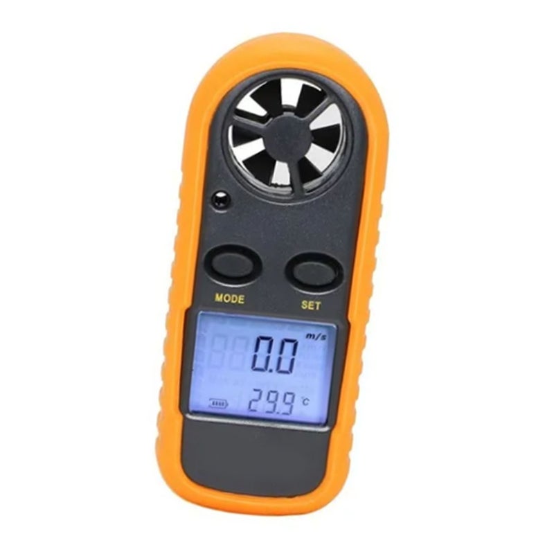 مقياس سرعة الريح الرقمي المحمول مع شاشة LCD لاختبار سرعة الريح ودرجة الحرارة وباتارينة زرية - Image 3