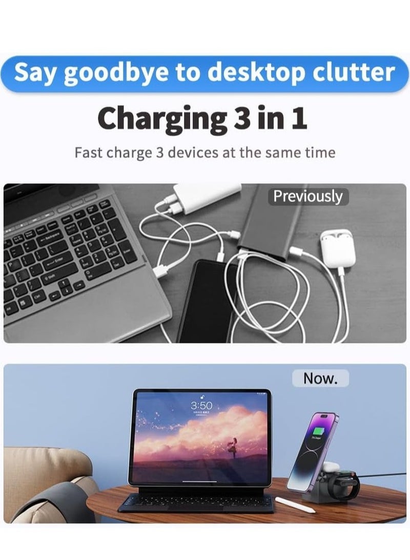 NEW 3-in-1 Charging Station: Simultaneously Charge Your iPhone, Apple Watch, and AirPods – Compact and Versatile Design to Reduce Desk Clutter - Image 3