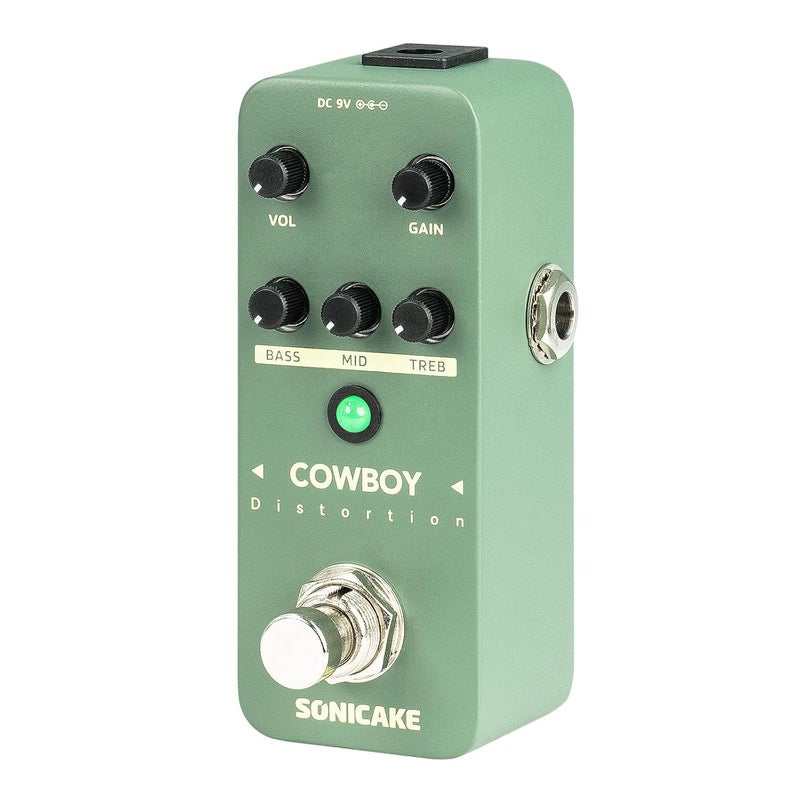 SONICAKE QSS-25 Cowboy Distortion Guitar Pedal, Mini High Gain Distortion Pedal for Electric Guitar and Bass, 2 Modes, Heavy Duty Metal Footswitch, True Bypass - Image 1