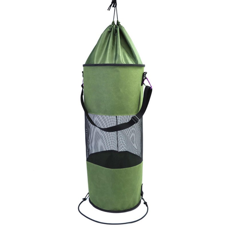 Trash Backpack: Army Green Oxford Waterproof Tear-Resistant - Large Capacity Mesh Ventilation Compact for Travel Outdoor Use - Image 1