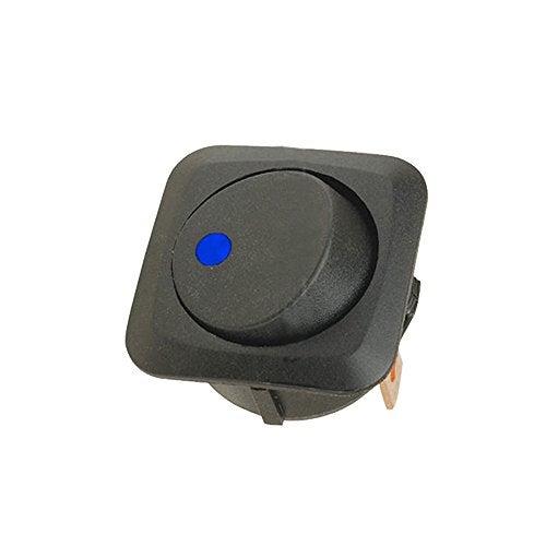 ESUPPORT 25mm Car Boat Round Dot Blue LED Light Rocker Toggle Switch 12V 25A Dash Board ON Off Pack of 5 - Image 2