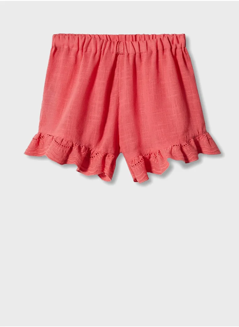 MANGO Kids Embroidered Shorts