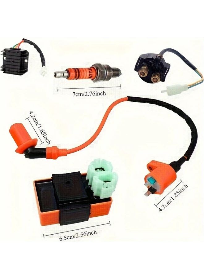High Performance Racing CDI Ignition System Ignition Coil And Spark Plug For GY6 50CC 125CC 150CC Engines Durable ATV Scooters Go Kart Parts With Secure Connectors Reliable Ignition Heat Resistant Materials Engine Performance Upgrade DIY Mechanics 1pc - Image 2