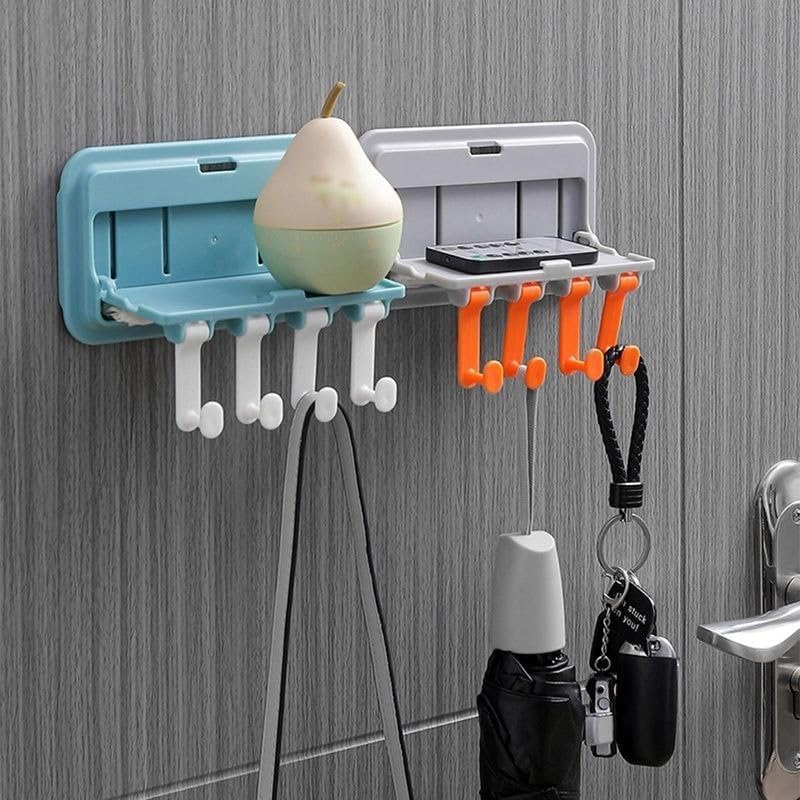 SHOPECOM رف تخزين مطبخ قابل للطي مثبت على الحائط بدون ثقب - Image 1