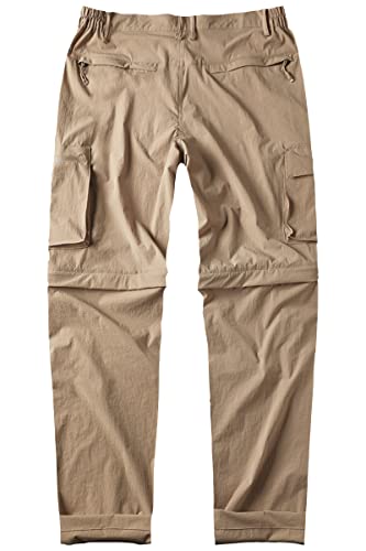Gash Hao Mens Hiking Convertible Pants Outdoor Waterproof Quick Dry Zip Off Lightweight Fishing Pants（Khaki 32X32） - Image 2