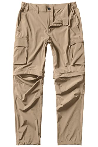 Gash Hao Mens Hiking Convertible Pants Outdoor Waterproof Quick Dry Zip Off Lightweight Fishing Pants（Khaki 32X32） - Image 1