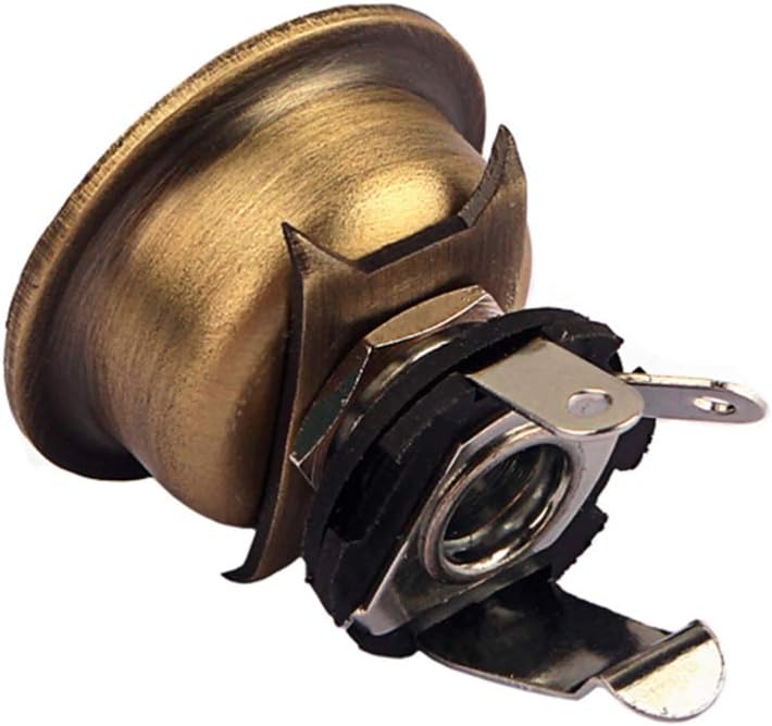 6.35mm 1/4" Guitar Input Output Jack Mono Jack Socket Cylinder Stereo Replacement for Bass Electric Guitar Bronze - Image 4