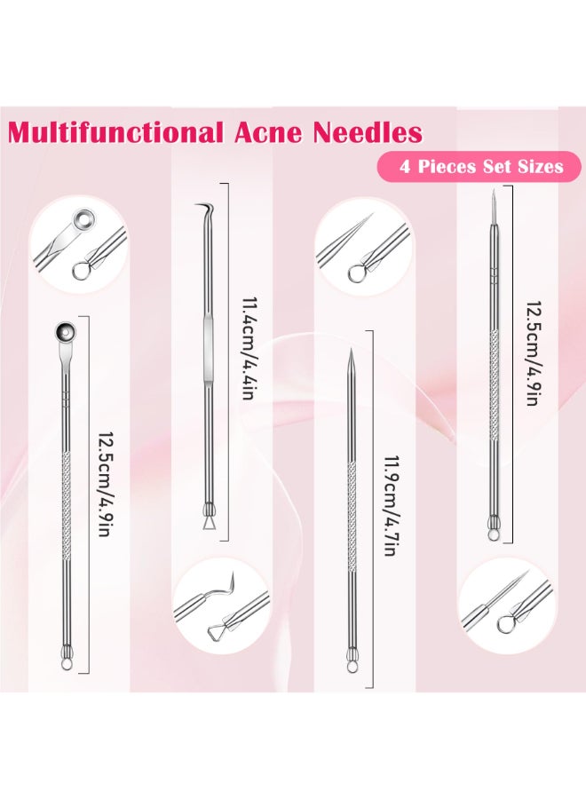 EKIND Acne Blackhead Pimple Remover Acne Tool for Face Nose Stainless Steel Whitehead Pimple Extraction Tool 4 Piece Set Premium Pimple Extractor Set with Acne Needles for Effective Skin Care - Image 4