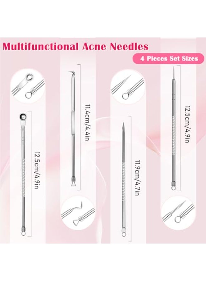 EKIND Acne Blackhead Pimple Remover Acne Tool for Face Nose Stainless Steel Whitehead Pimple Extraction Tool 4 Piece Set Premium Pimple Extractor Set with Acne Needles for Effective Skin Care - Image 3