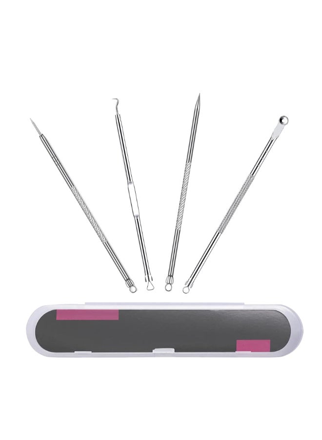 EKIND Acne Blackhead Pimple Remover Acne Tool for Face Nose Stainless Steel Whitehead Pimple Extraction Tool 4 Piece Set Premium Pimple Extractor Set with Acne Needles for Effective Skin Care - Image 2