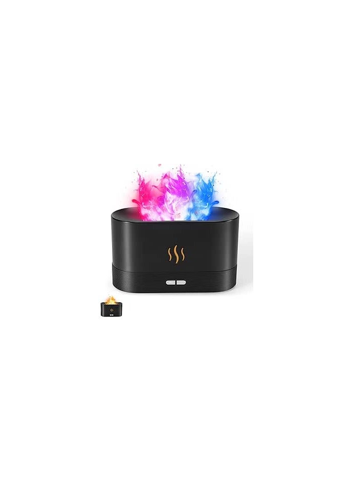 Color Flame Scent Diffuser – 7 LED Lights, 180ml, Quiet Mist – Black - Image 3