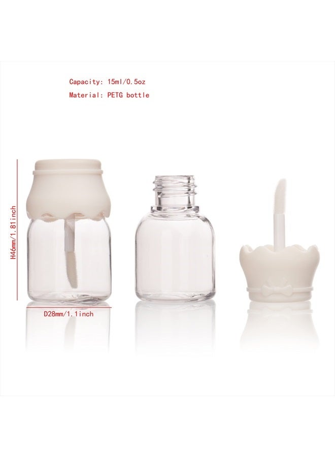 COSIDEA 10PCS Empty 15ml baby bottle lip gloss tubes White Cute Lipgloss Container Tube Packing castor oil container - Image 2