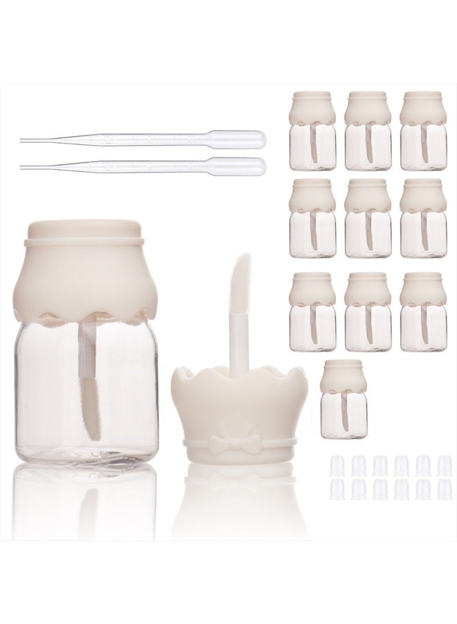 COSIDEA 10PCS Empty 15ml baby bottle lip gloss tubes White Cute Lipgloss Container Tube Packing castor oil container - Image 1
