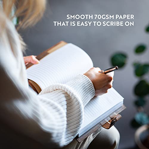 moonster Refillable Leather Journal Embossed Heart Shape Cover Design Journals with Pen – Milled A5 Leather Journal Lined Paper - Journals for Women – Vintage Journal - 320 Pages - Image 3