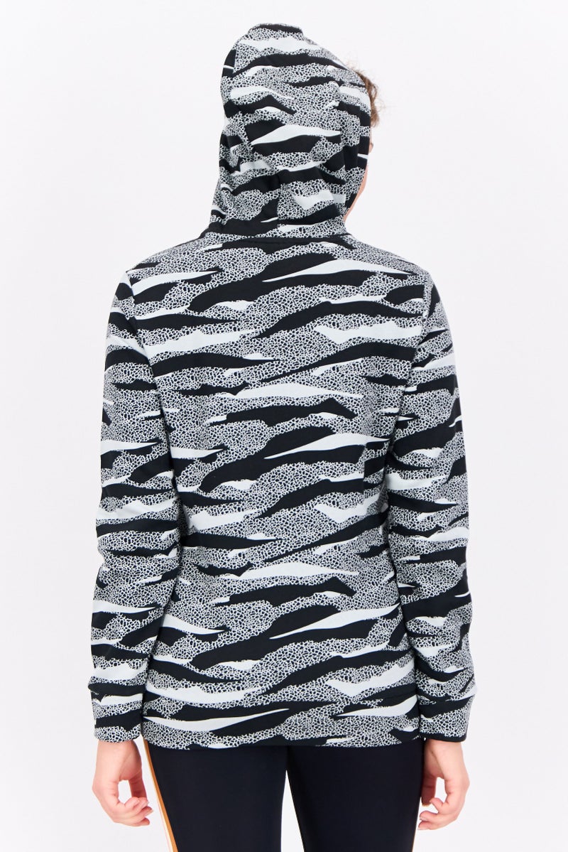 PUMA ملابس رياضية نسائية بأكمام طويلة مناسبة، خارجية، سويت شيرت، أسود/رمادي - Image 3