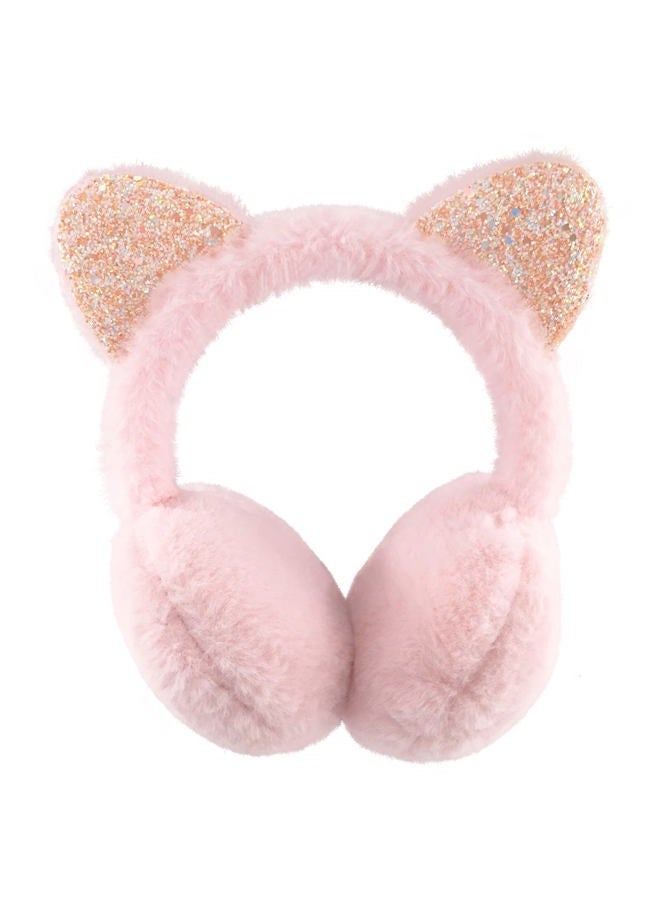 XIAOHAWANG Winter Earmuffs for Kids Girl Warm Ear Muffs Baby Boy Plush Padded Ear Warmer (C-LIGHT PINK) - Image 1