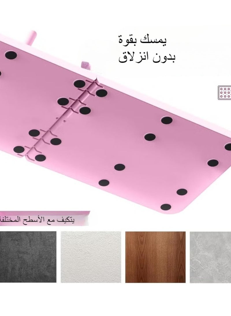 لوح بيلاتس 5 في 1 متعدد الوظائف - معدات رياضية منزلية قابلة للطي مع مؤقت، مدحرجة بطن، مدرب تزلج ولوح ضغط لتقوية العضلات (وردي) | مثالي للمبتدئين والمحترفين