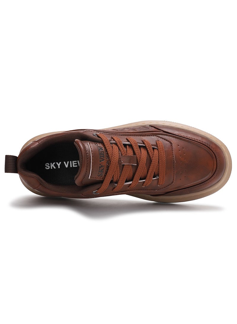 Sky View SKY VIEW Men's Fashion Shoes Ultrafine Fiber Vamp Casual Shoes For Men Non Slip Lace Up Chunky Sneakers Cushioned And Lightweight Low Top Walking Shoes  - Image 5