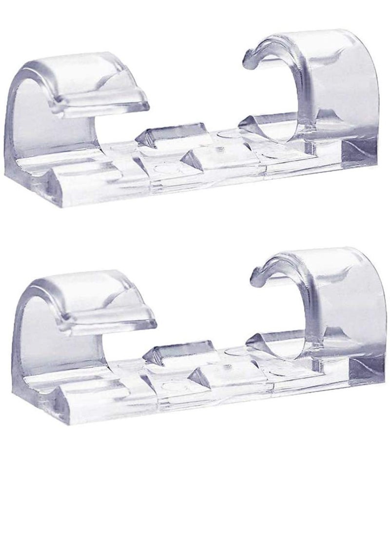 60Pcs Adhesive Cable Clips, Clear Plastic Wire Organizer for Home, Office, Car, and Outdoor Use, Ideal for Cord Management and Neatness - Image 1