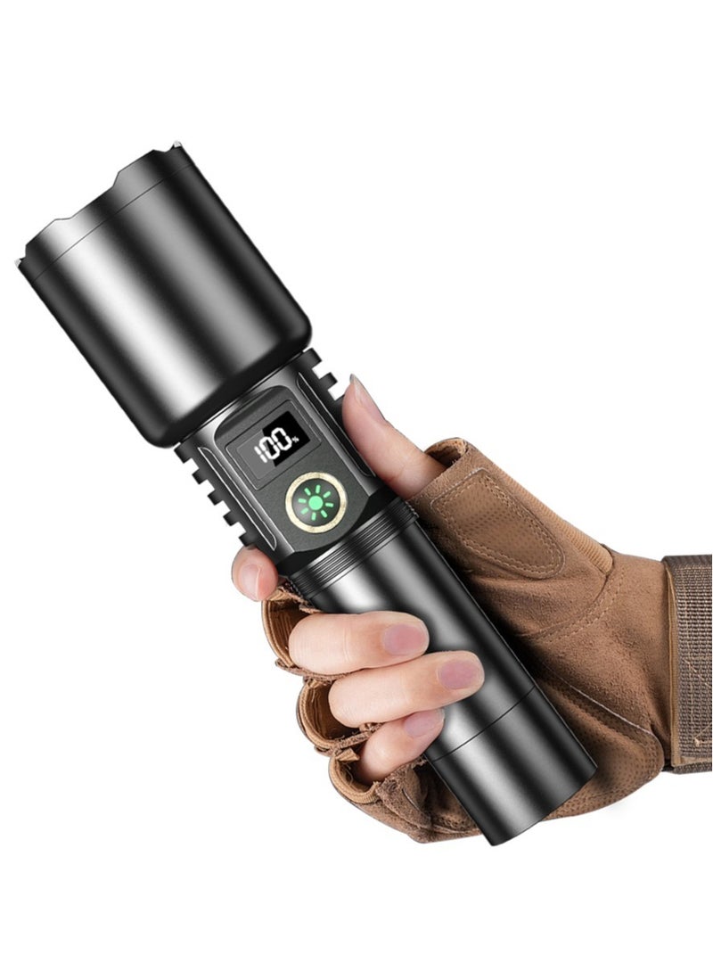 Generic P90 SX508 Multi Functional Waterproof Telescopic Flashlight With Digital Display Battery Indicator  - Image 2