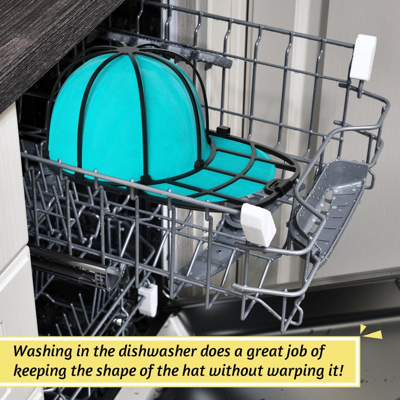 Fododo 2 Pack Hat Washer Cage for Washing Machine Baseball Cap Washer for Dishwasher, Hat Racks Cleaner Holder for Adults and Kids Ball Hats Cleaning, Black - Image 4