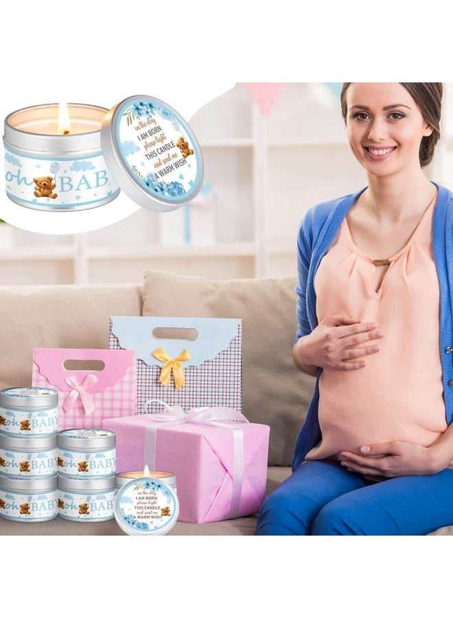 MTLEE 24 Pcs Bear Baby Shower Party Favors Candles Lavender Scented Baby Shower Favors for Guests Rustic Tealights Candles Gender Reveal Return Gifts Girl Boy(1.2 Oz, Blue) - Image 5