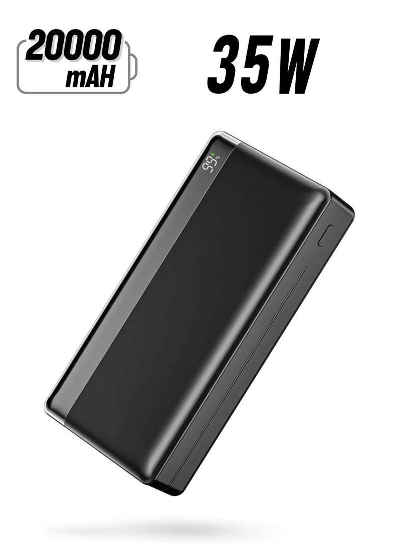 Yesido - 20000mAh YP51 Power Bank Digital Display 35W PD Fast Charge IOS 27W Fast Charging And Laptop Charging Black - Image 1
