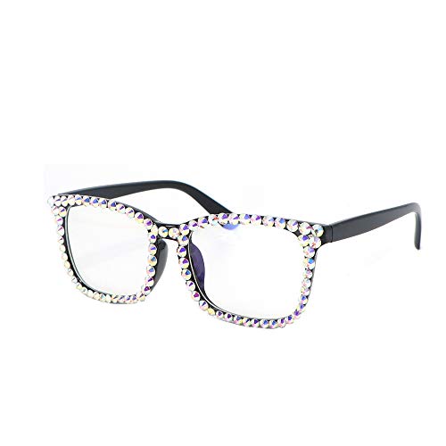 FUPRECIOUS Square Rhinestone Reading Glasses For Women Blue Light Blocking Computer Readers Glasses (black, 1.5, x) - Image 1