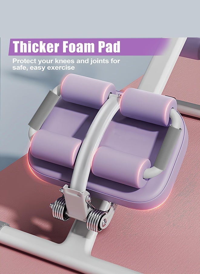 WALALLA Adjustable Ab Machine, Multifunctional Ab Workout Equipment, Ab ＆ Sit Up Machine for Stomach Workout, Foldable Abdominal Trainer With Knee and Back Protection, Full Body Workout for Home Gym, Purple - Image 4