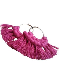 Generic Boho macrame Handcrafted  text hoop earrings  - Image 2
