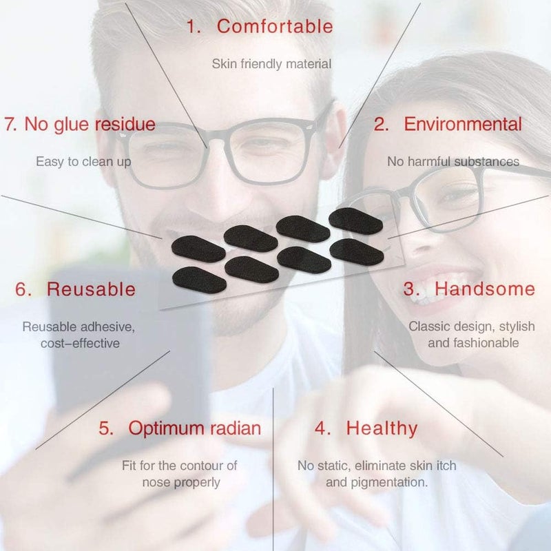 SAIGO Soft Foam Nose Pads Self Adhesive Non-Slip Eyeglass Nose Pads, Thin Nosepads for Eyeglasses Sunglasses Glasses,12Pairs,1.0MM Skin Color - Image 4