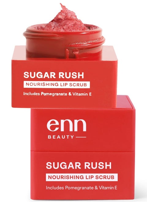 ENN Sugar Rush Nourishing Lip Scrub  Removes Dead Skin Cells Beeswax  Lightens Dark Lips  Exfoliator  Raw Sugar  Natural  For Men and Women 6gm