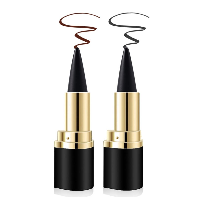 Aaiffey 2 Colors Gel Eyeliner Set QuickDry Cream Eye Liner Stick  LongLasting Waterproof Matte Black  Brown