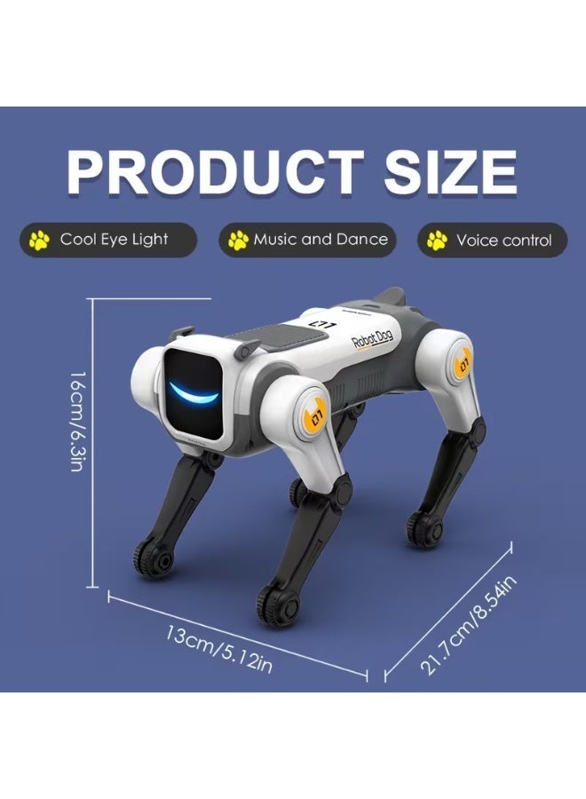 ACLIX AI RC Robot Dog Toy for Kids – Smart Voice Control & Remote Control Robot Puppy with LED Eyes, Dancing, Singing, Stunt Actions, Programmable Functions, Rechargeable Battery & USB Charging - Image 3