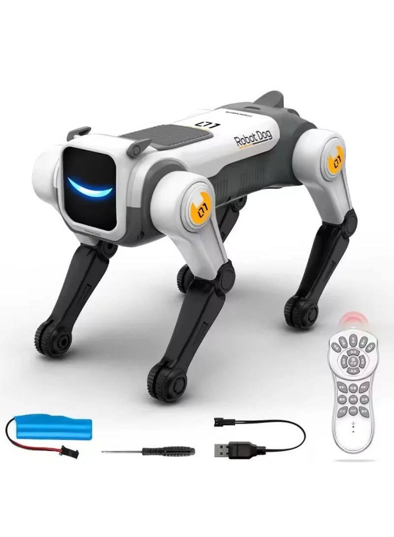 ACLIX AI RC Robot Dog Toy for Kids – Smart Voice Control & Remote Control Robot Puppy with LED Eyes, Dancing, Singing, Stunt Actions, Programmable Functions, Rechargeable Battery & USB Charging - Image 1