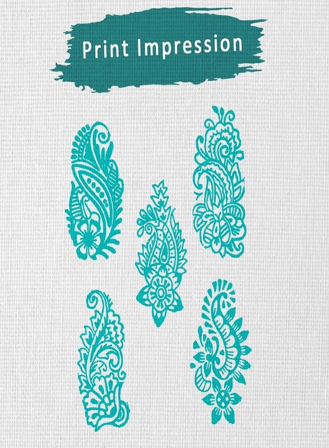 TWOGRAMS Wooden Stamp Block, Printing Stamp Design Set | Block for Printing Saree Border | Dresses, Craft Card Making, Scrapbook, Clay Pottery | Set of 5 | TwoGrams - Image 3