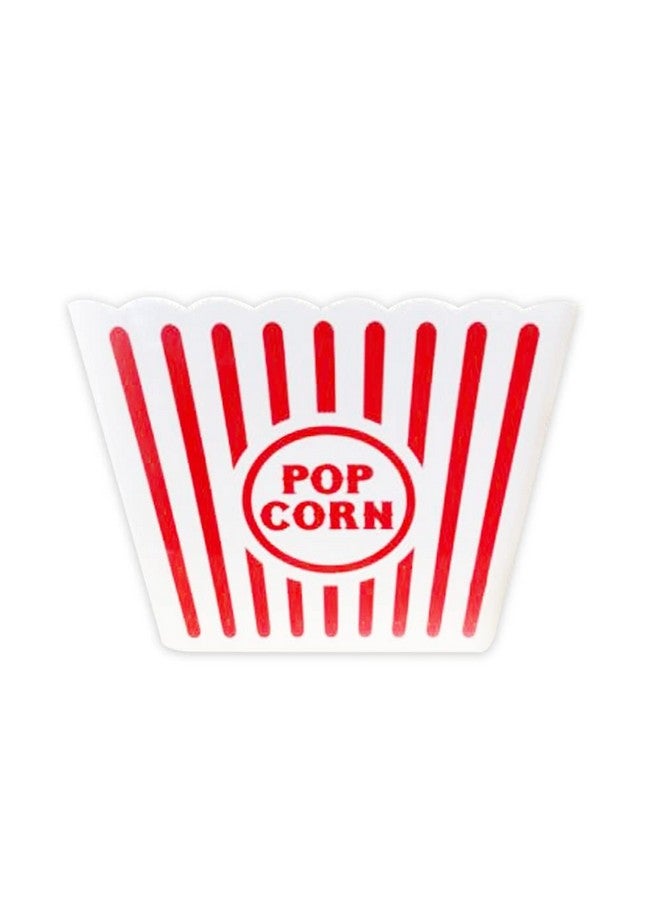 Novelty Place [نوفلتي بليس] حاويات فشار بلاستيكية مخططة بالأحمر والأبيض للكلاسيك لليلة الأفلام - 8 بوصة مربع × 7 بوصة عمق (1 عبوة) - Image 3