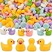 Yuronam 70 Pcs Tiny Ducks Mini Resin Ducks Miniature Ornaments for Slime Dollhouse Garden DecorationMixed Duck - Image 3