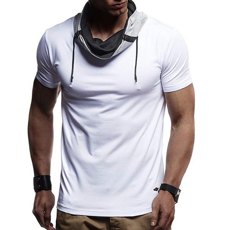 2025 Summer Cross-Border Foreign Trade New Product Short-Sleeved Patchwork Color-Blocked Base Shirt Men's T-Shirt Large Size Short-Sleeved T-Shirt - Image 1