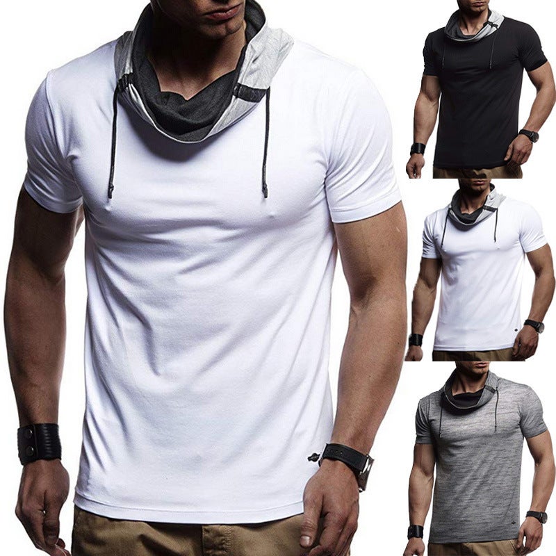 2025 Summer Cross-Border Foreign Trade New Product Short-Sleeved Patchwork Color-Blocked Base Shirt Men's T-Shirt Large Size Short-Sleeved T-Shirt - Image 2