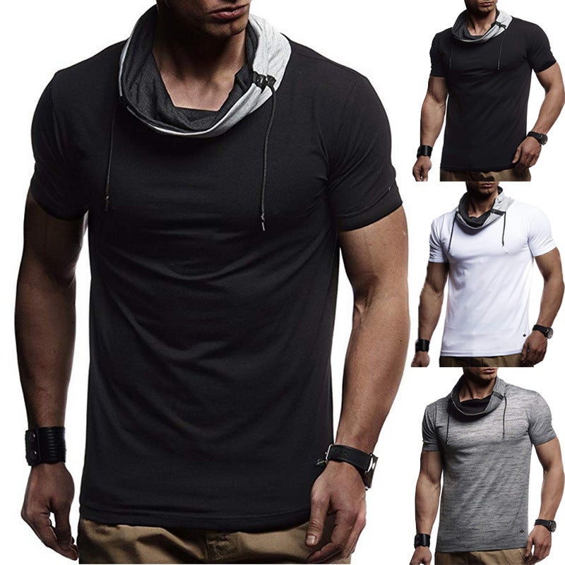 2025 Summer Cross-Border Foreign Trade New Product Short-Sleeved Patchwork Color-Blocked Base Shirt Men's T-Shirt Large Size Short-Sleeved T-Shirt - Image 4