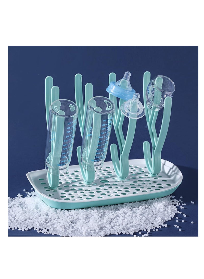 إي سي في في رف تجفيف زجاجات الأطفال من ECVV مع صينية وحامل مجفف على شكل فرع شجرة موفر للمساحة لزجاجات الأطفال واللهايات والحلمات وأجزاء المضخة - Image 3