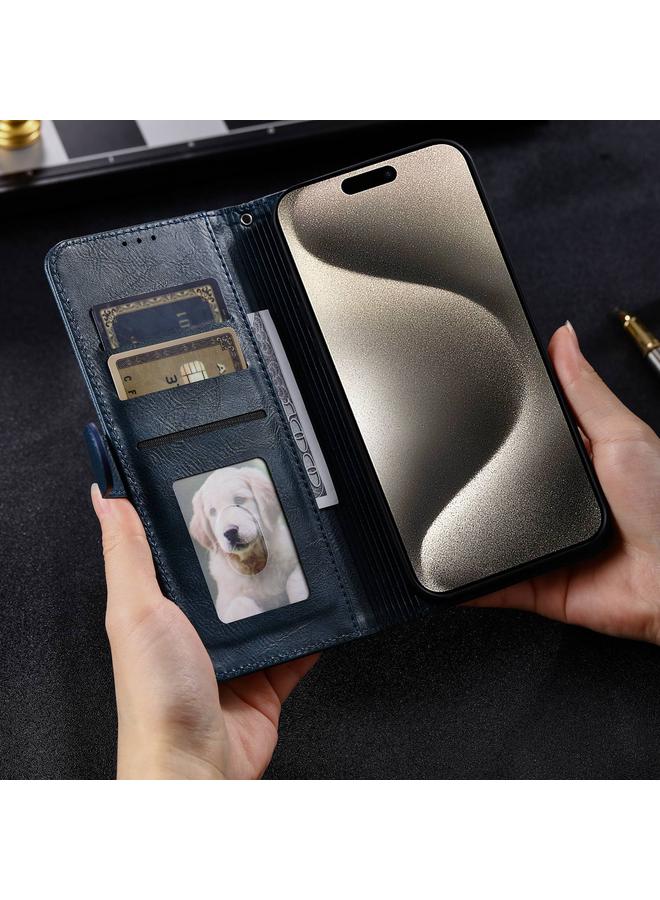اس-توب جراب هاتف جلدي بسيط لهاتف iPhone 13 Pro، محفظة بسعة 6 بطاقات - Image 3