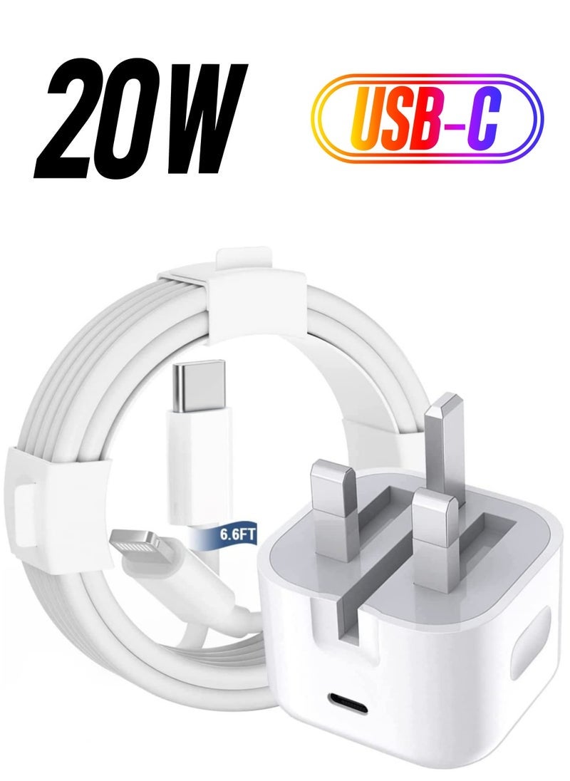 Gravity "Fast Charge Your iPhone with our 20W PD 3.0 USB C Wall Charger and 1M Cable Set: Compatible with iPhone 13, 12, 11, Pro Max, Mini, X, XR, XS, 8" - Image 1
