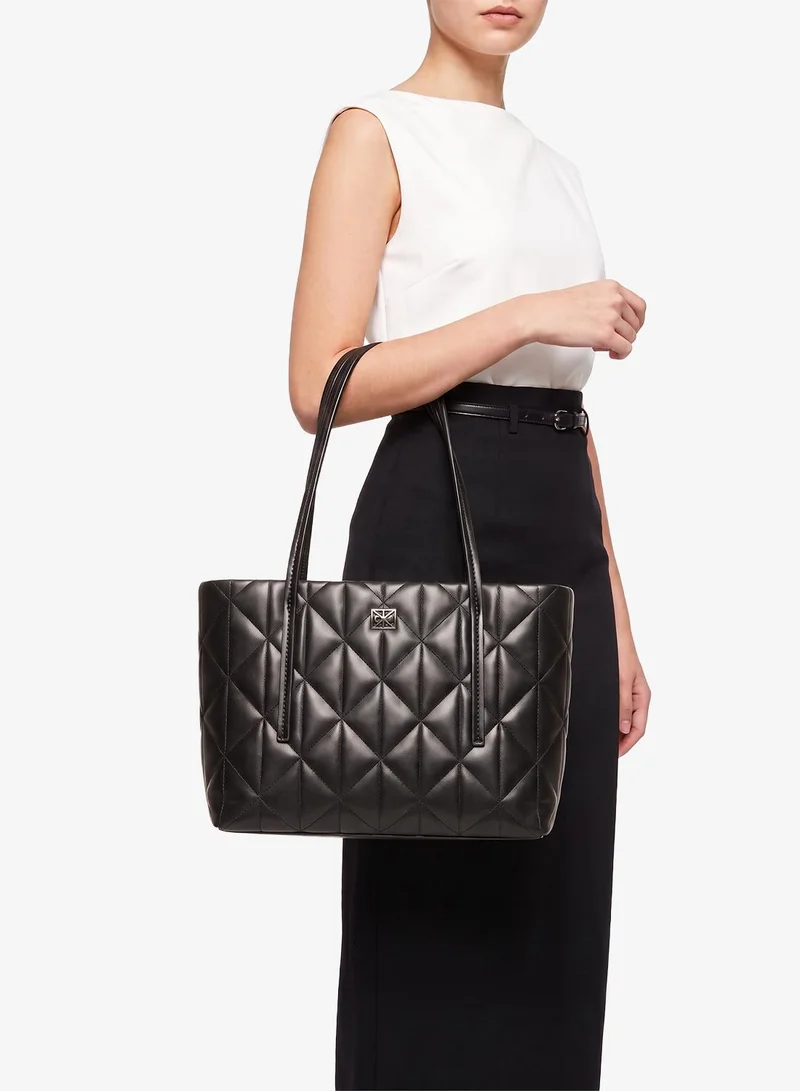 Calvin Klein Black Emblem Quilted Tote Bag for Women | Best Price UAE