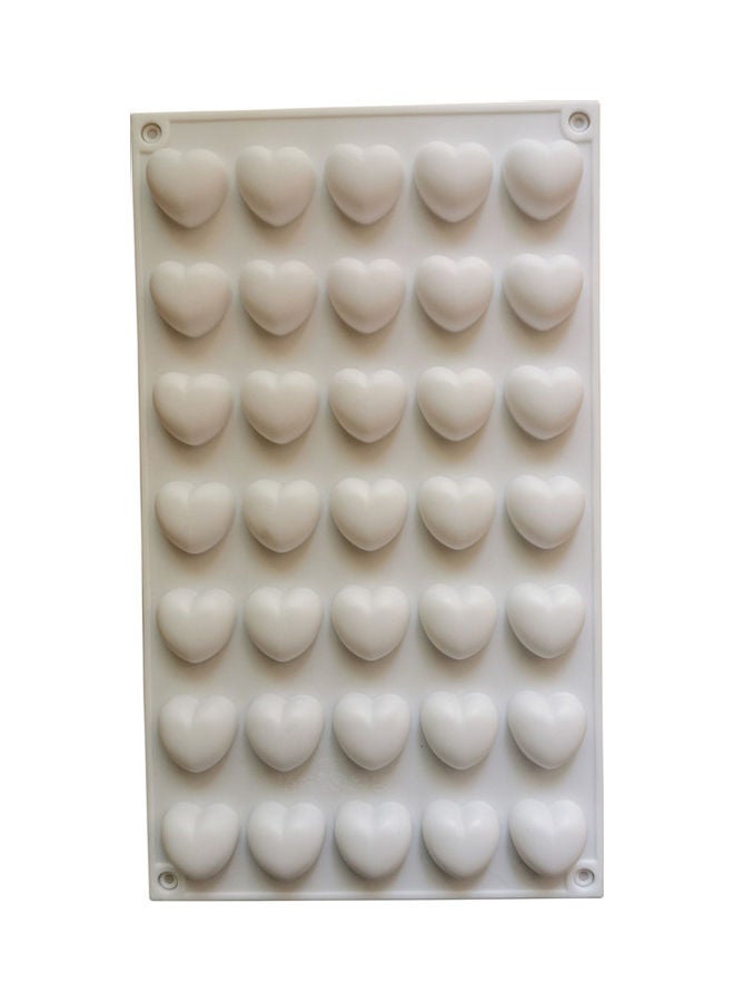 Loquat 35 Cells Love Heart Shaped Silicone Cake Mold White 30 x 17cm - Image 5