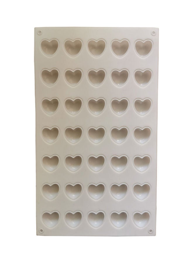 Loquat 35 Cells Love Heart Shaped Silicone Cake Mold White 30 x 17cm - Image 4