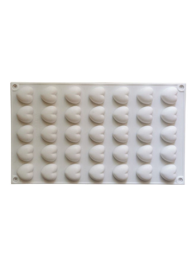 Loquat 35 Cells Love Heart Shaped Silicone Cake Mold White 30 x 17cm - Image 3